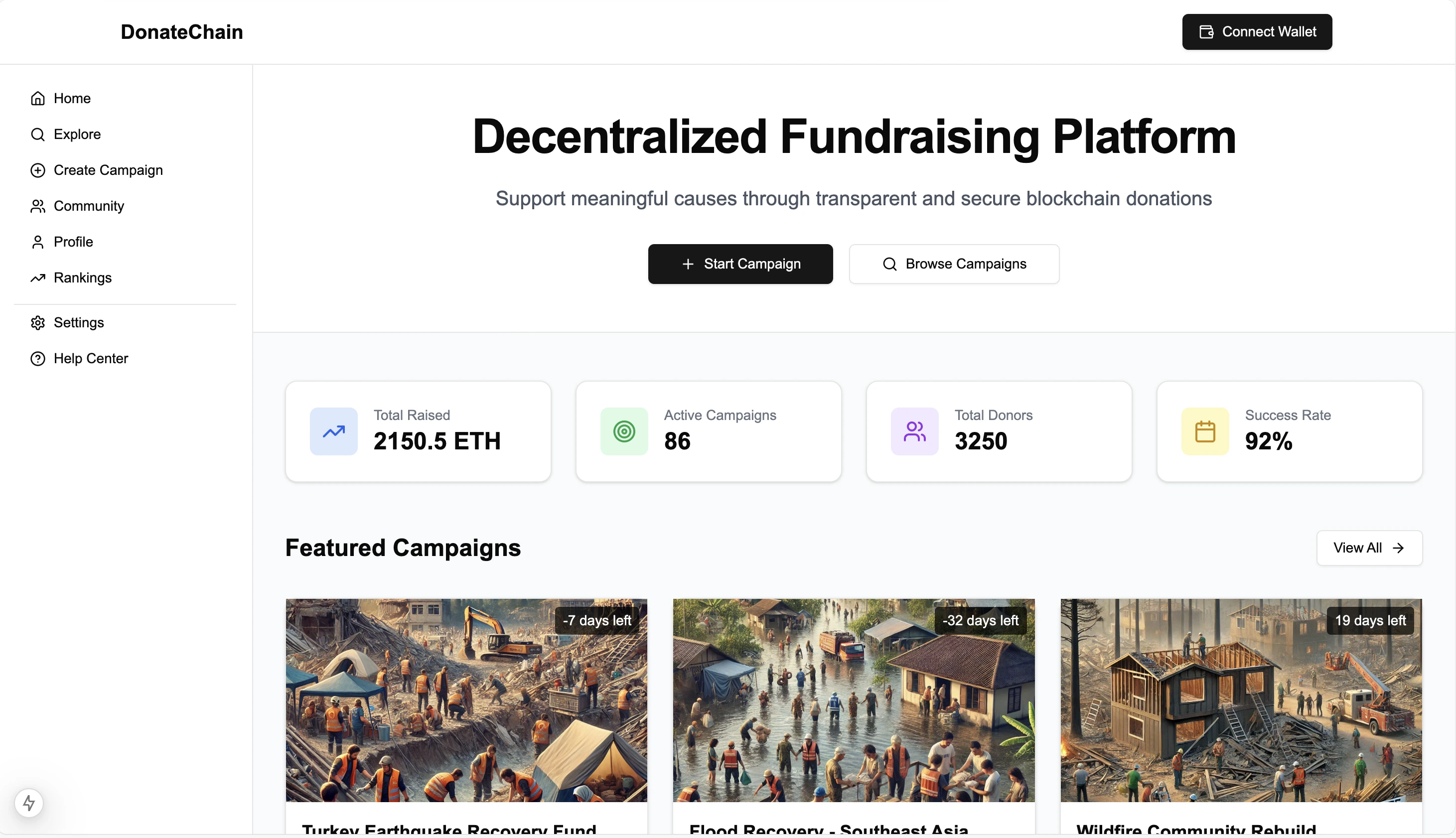 Decentralized Donate Platform